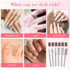 12Pcs Nail Drill Bits Set,Professional Nail Art Tools Set for Acrylic Art,with 6 Pcs Sanding Bands for Manicure & Pedicure Crystal Nail Files,Perfect