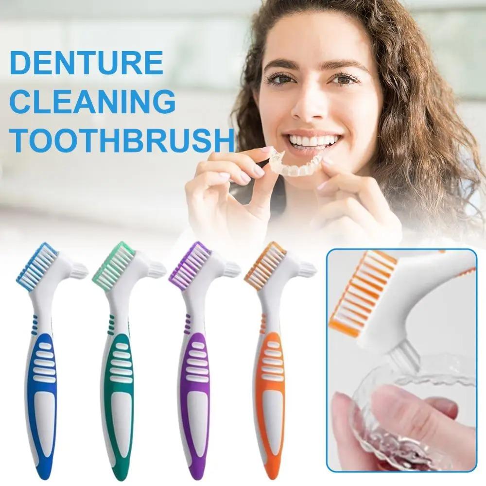 Double Sided Denture Toothbrush Cleaning Brush Denture Brush Invisible Braces Orthodontic Retainer Descaling Brush