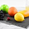 Tapis de séchage en silicone pour vaisselle avec drainage rainuré Résistant à la chaleur Protection de plan de travail pour cuisine Tapis antidérapant pour évier Réfrigérateur Tiroir