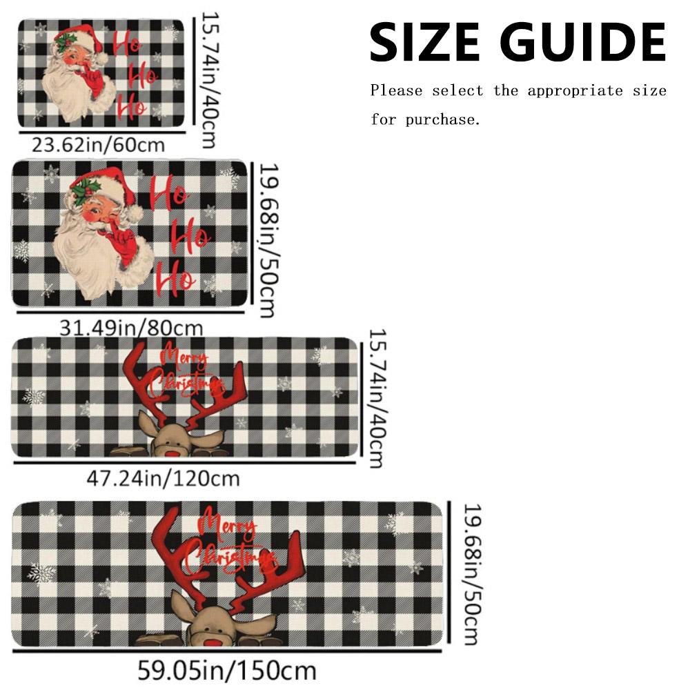 

Різдвяні кухонні килимки та доріжки у клітку Buffalo Plaid Snowman Let It Snow Xmas Winter Holiday Decor Нековзкий килимок для домашнього кухонного килима 1PC-40X60cm-16x24in