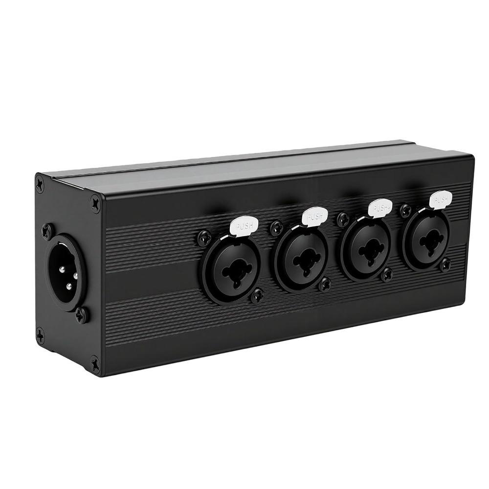4 Female XLR / 1/4" TRS Inputs into 1 XLR Male Output XLR Splitter  for Microphones