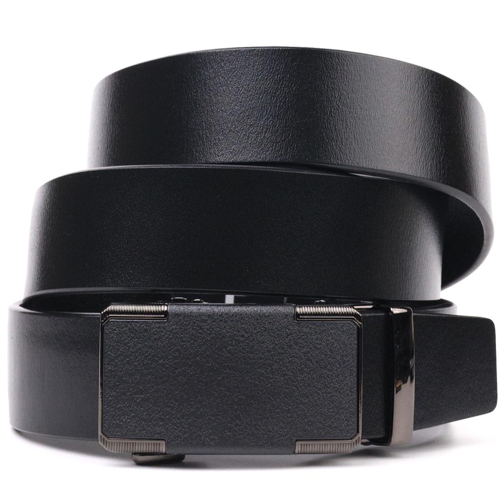 Cheap Genuine leather men's belt with buckle Vintage 20378 Black Joom