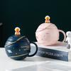 Gift Cup with Lid Large Capacity Water Cup Student High Value Mug Girl Cute Ceramic Cup Cartoon Gift