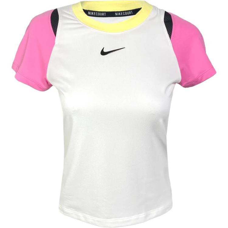 

Nike Женская футболка с круглым вырезом, коротким рукавом реглан и цветными блоками логотипа, белая FV0261-100 M