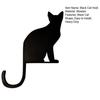 Wooden Black Cat Hook Multi-functional Home Bathroom Kitchen Cat Silhouette Key Hanger Decoration Pet Lover Gift