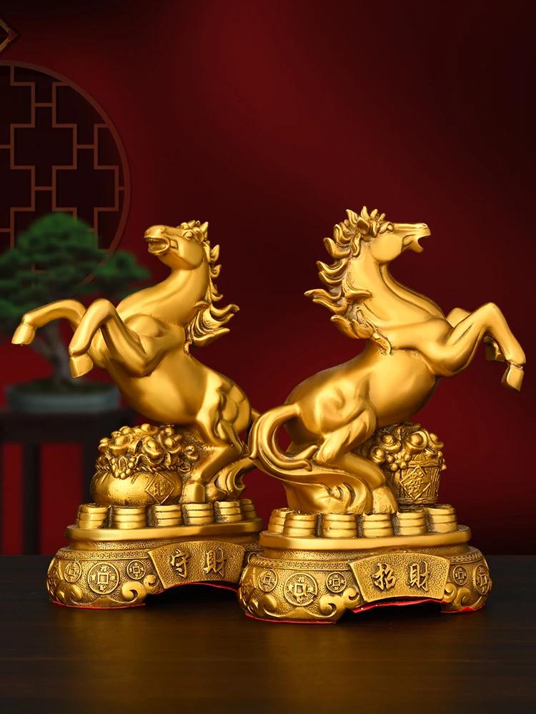 Copper Horse Ornament Come Wealth Horse Home Living Room Shop Office Decoration