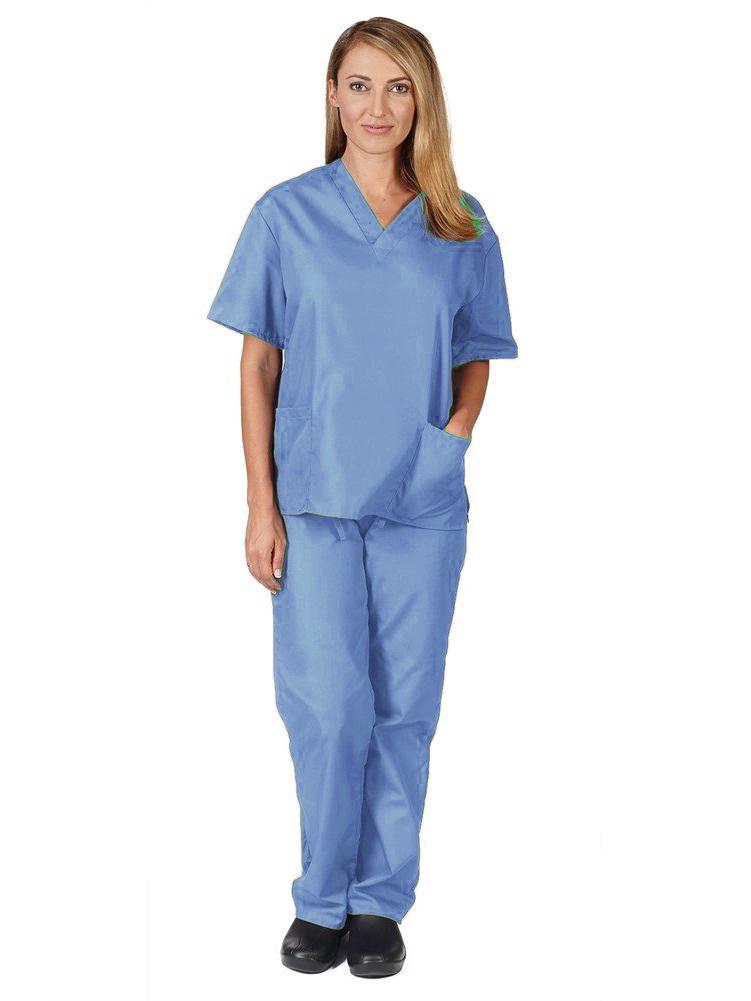 Xia Doctor Unisexový scrubový oblek: Pohodlný, prodyšný a pot pohlcující chirurgický plášť s krátkým rukávem