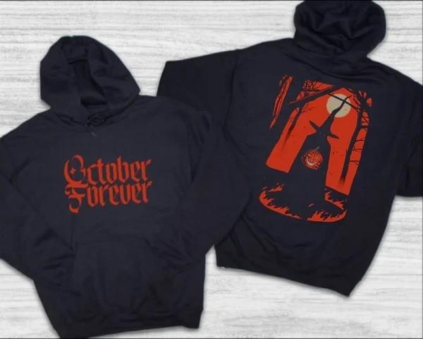

October Forever Hoodie, Halloween Party 2025 Hoodie, Skeleton Shirt M
