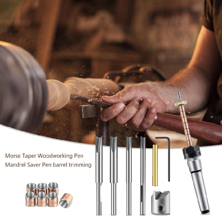 Wood Turning Mandrel Pen Making Kit Pen Shaft and Pen Holders Trimming Set for Making Pen Woodworking Lathe Parts