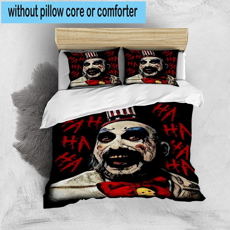 3PCS Horror Clown Laughing 3pcs Bedding,Including 3PCS Duvet Cover And 2pcs Pillowcases Perfect for Christmas,Ideal for Bedroom, Dormitory