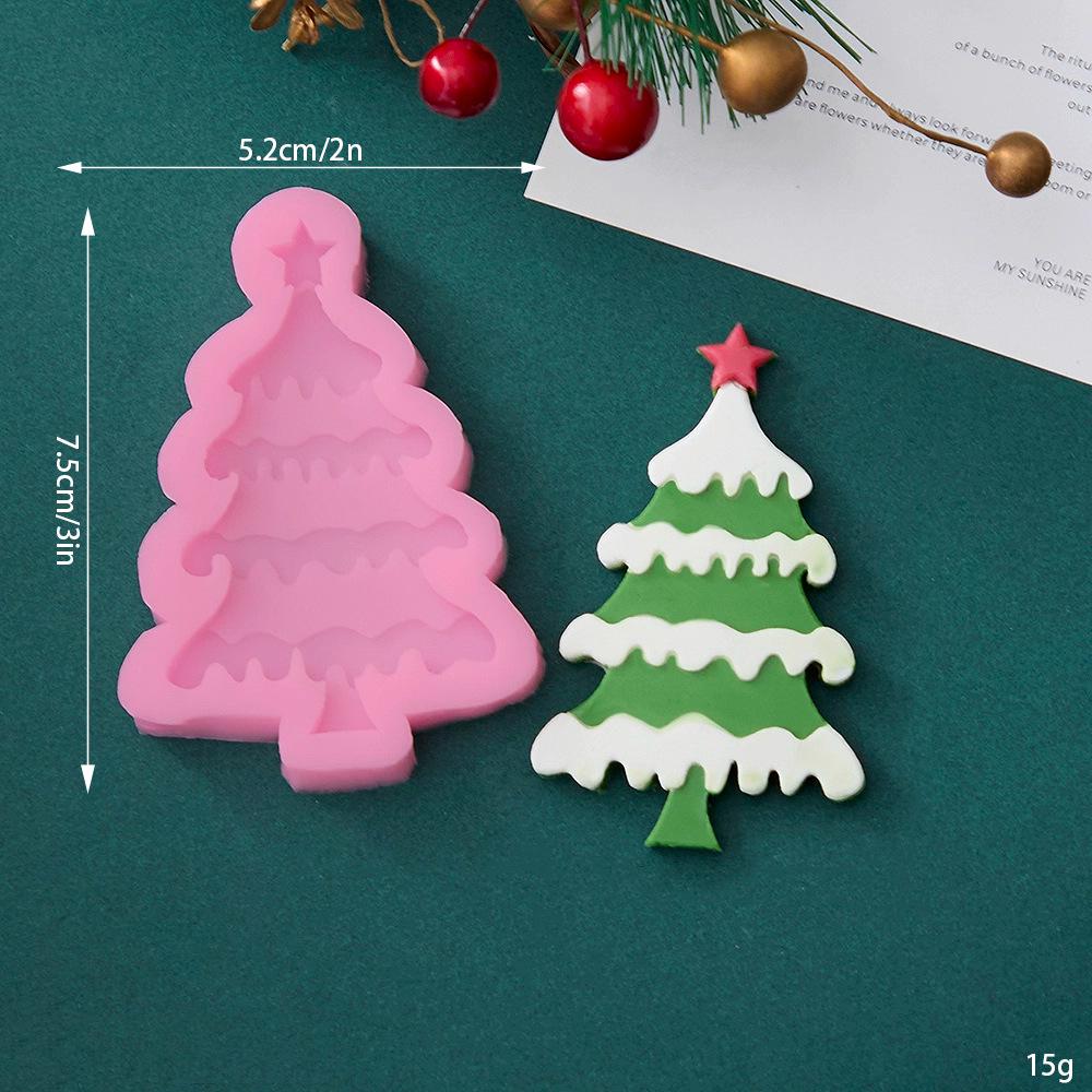 2025 Christmas Cartoon Snowman Tree Merry Christmas Silicone Cake Mold
