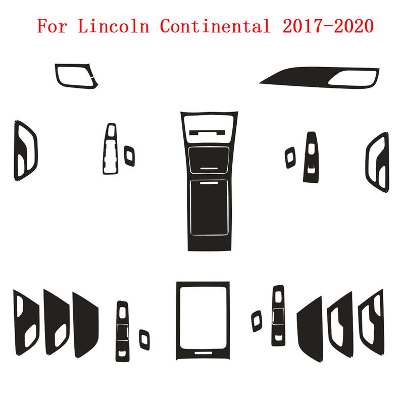 Car-Styling Carbon Fiber Car Interior Center Console Color Change Molding Sticker Decals For Lincoln Continental 2017-