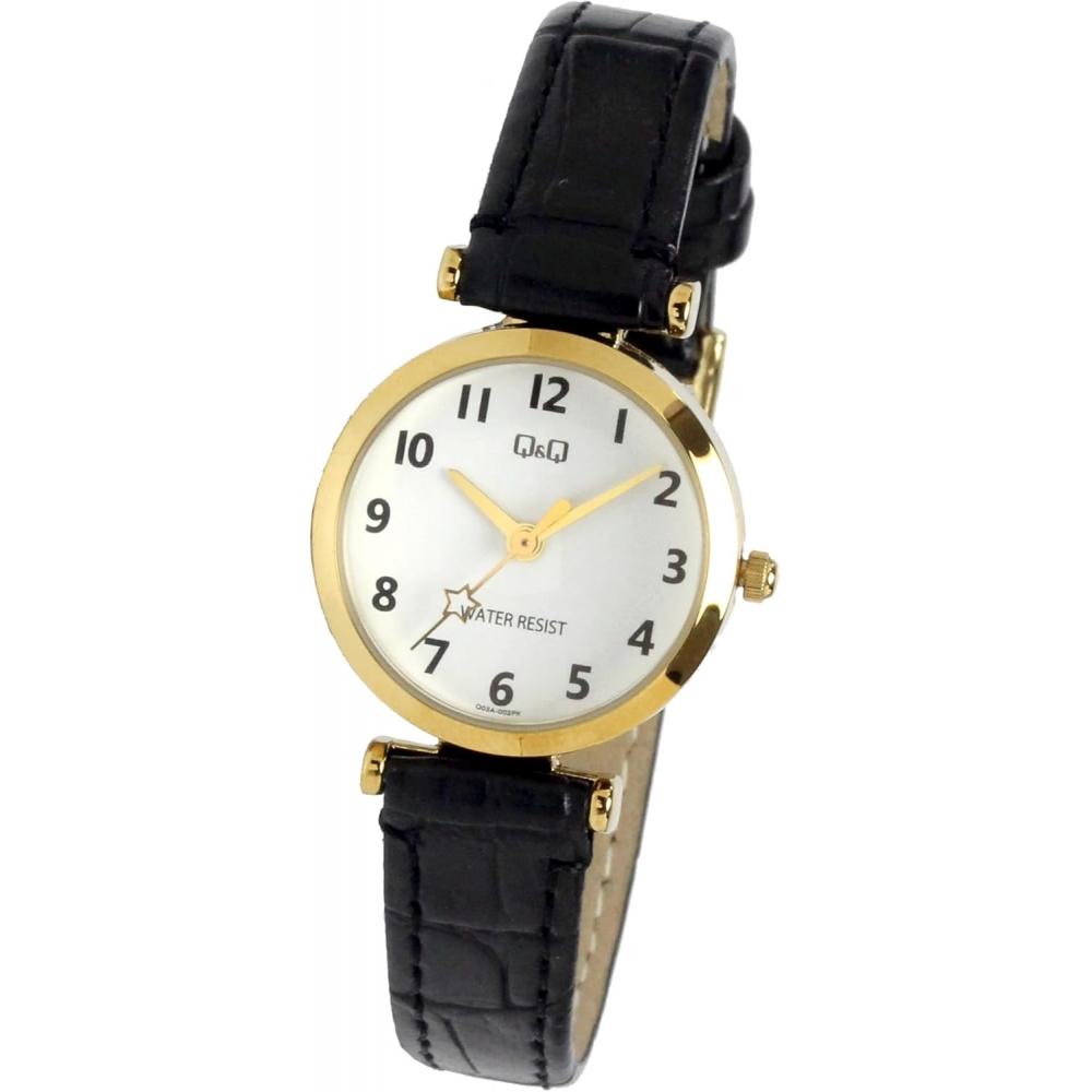 

CITIZEN Q Watch Women s Leather Belt Classic CITIZEN Daily Life Waterproof Gold Black