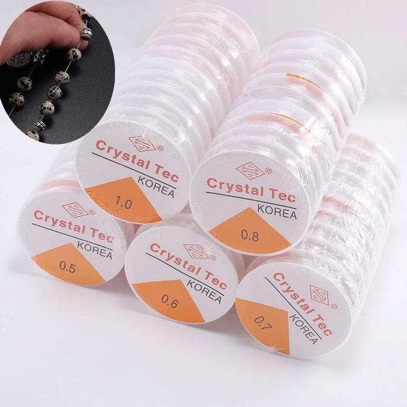 0.4/0.8/1mm 2PCSTransparent Elastic Rope Round Crystal Line Rubber Cord For Jewelry Making Supplies DIY Beading Bracelet