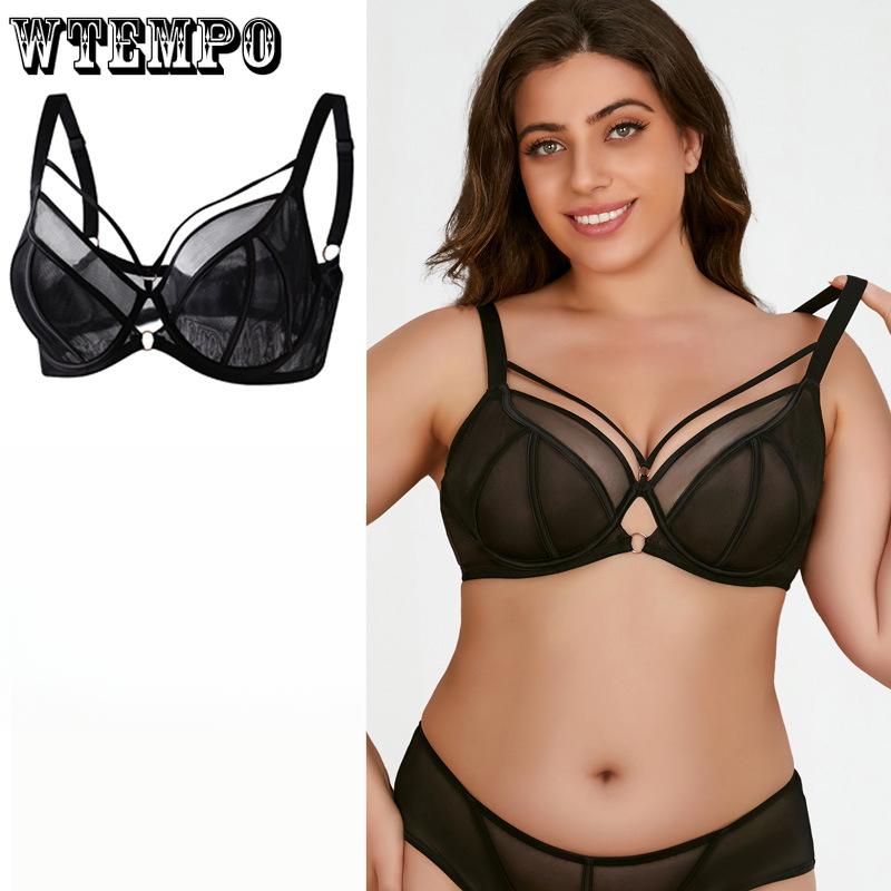 

Large Size Lingerie for Women Anti Sagging Gathering Breathable Bra Thin Full Cup Bra 34/75D чорний