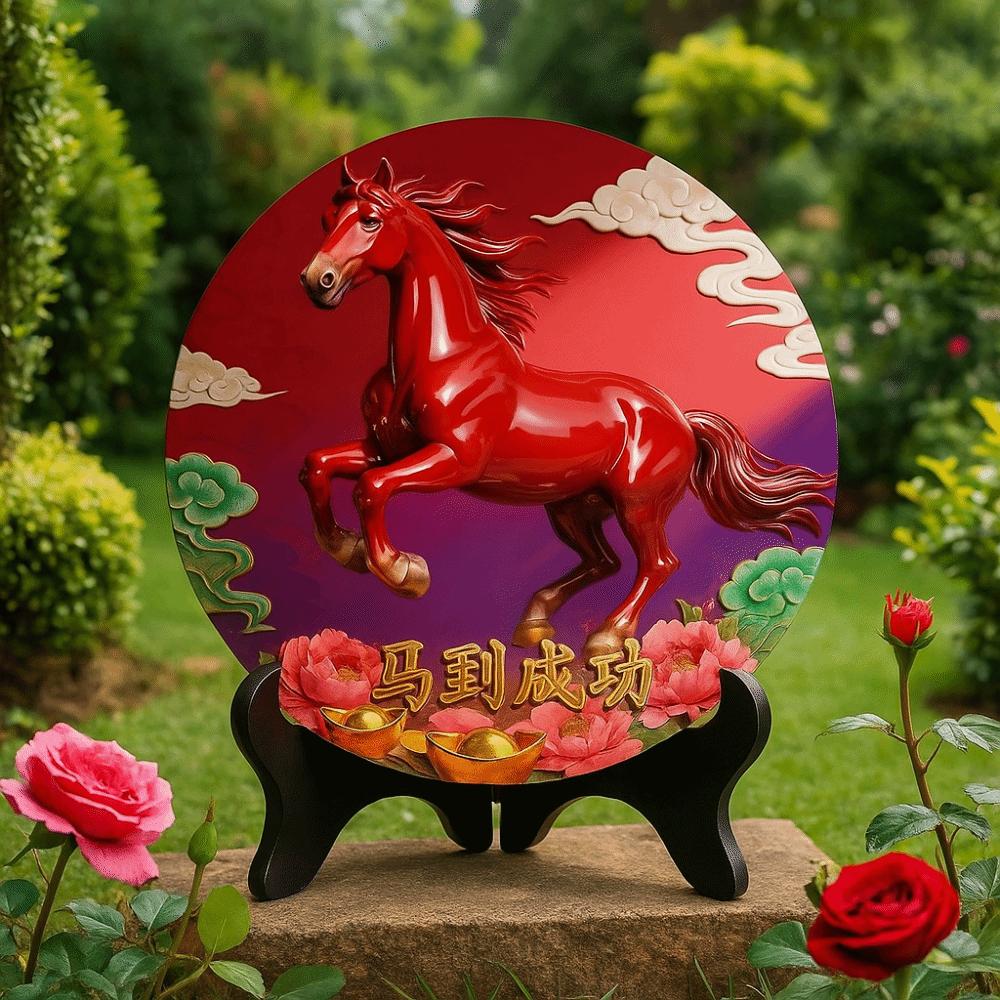 Wooden Photo Frame Decorations Horse Year Desktop Ornament  Tabletop Decoration