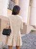 Winter Langarm Home Lose Rundhals Rüschen Kleid Damen Pullover