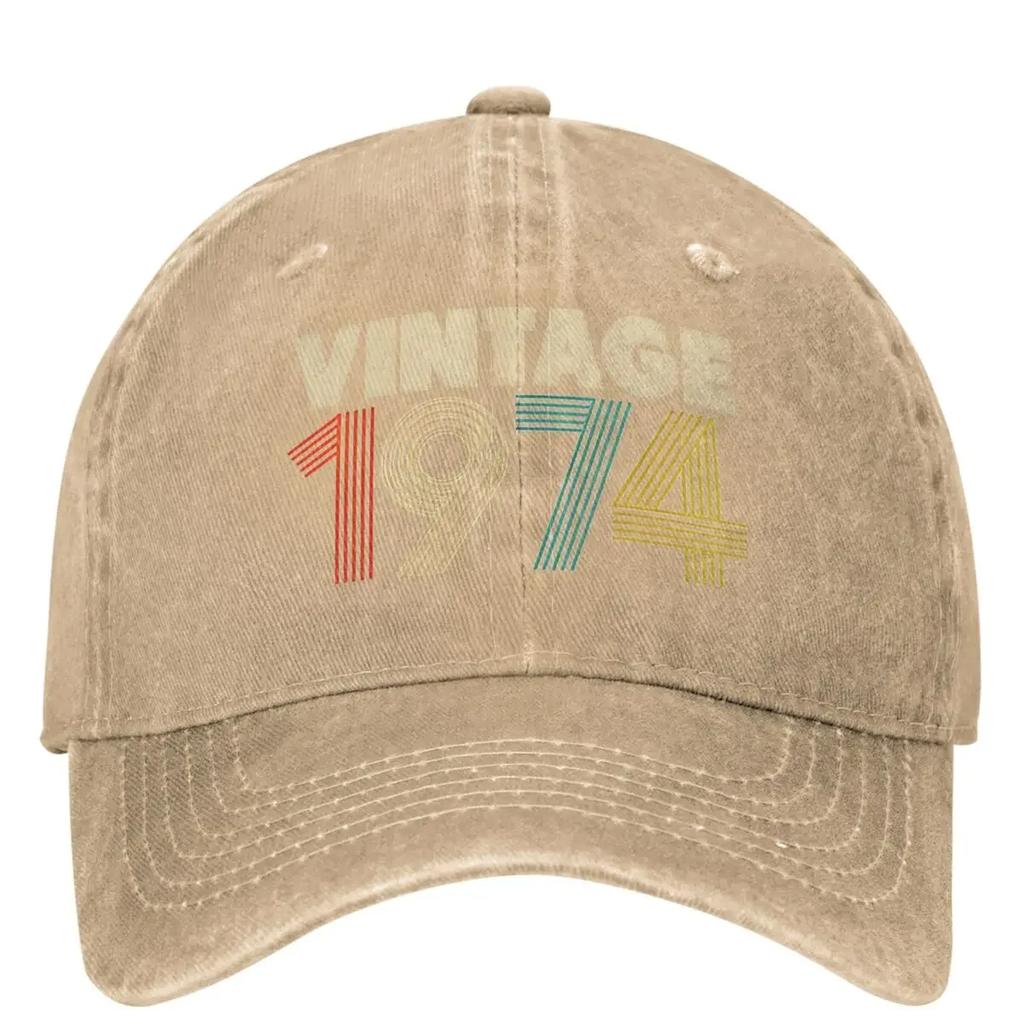 Vintage 1974 Ležérní baseballová čepice Léto 44. narozeniny Kšiltovka Sluneční clona Tenis Skate Hip Hop Klobouky Ženy Muži Baseballové čepice