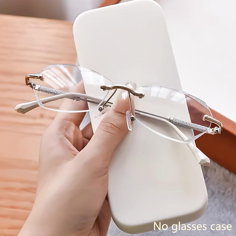 +1.0 to +4.0  Rimless Reading Glasses Glitter Fashion Presbyopic Glasses Computer Readers for Women