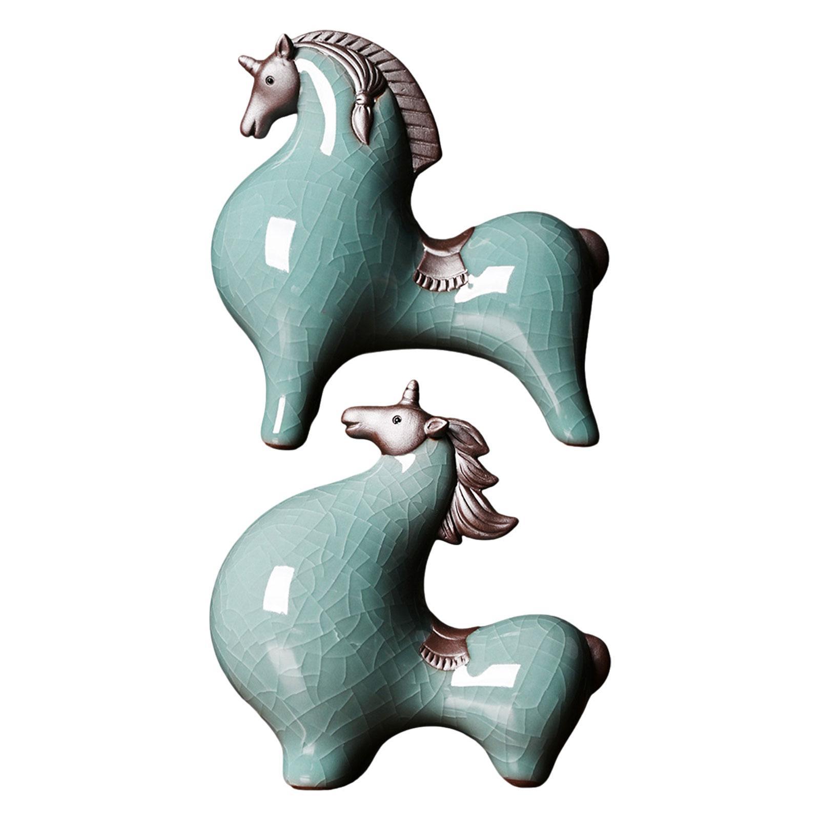 Horse Statue Ceramic Sculpture Fine Workmanship Collections Decorative Ideal 10.5cmx5.5cmx10.5cm