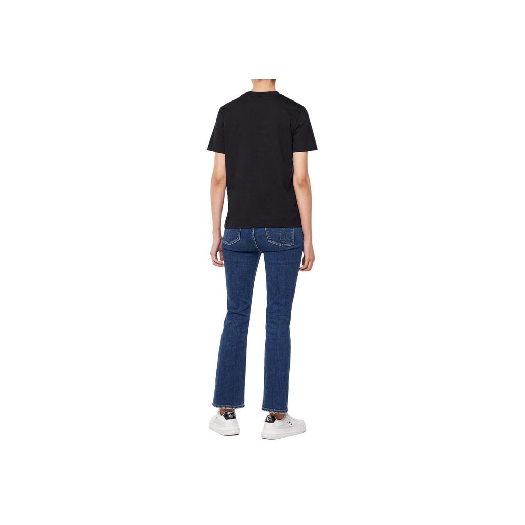 Calvin Klein Round Neck Letter Short Sleeve T-Shirt Women Tops Black 47B865G-UB1