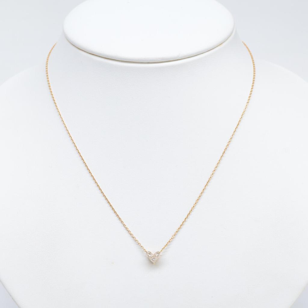 STAR JEWELRY K18 Mysterious Heart 0.28ct Diamond Necklace Yellow GoldUsed