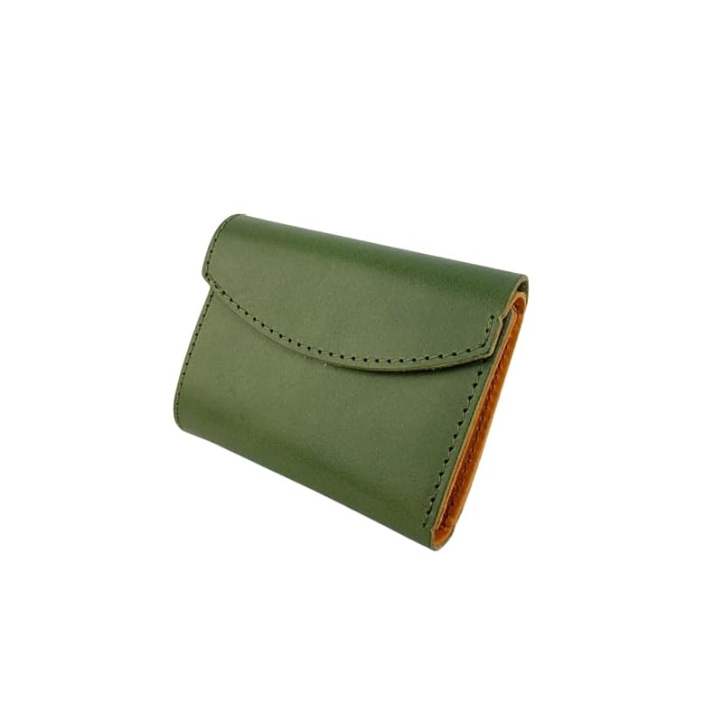 

tochigi leather trifold mini wallet green
