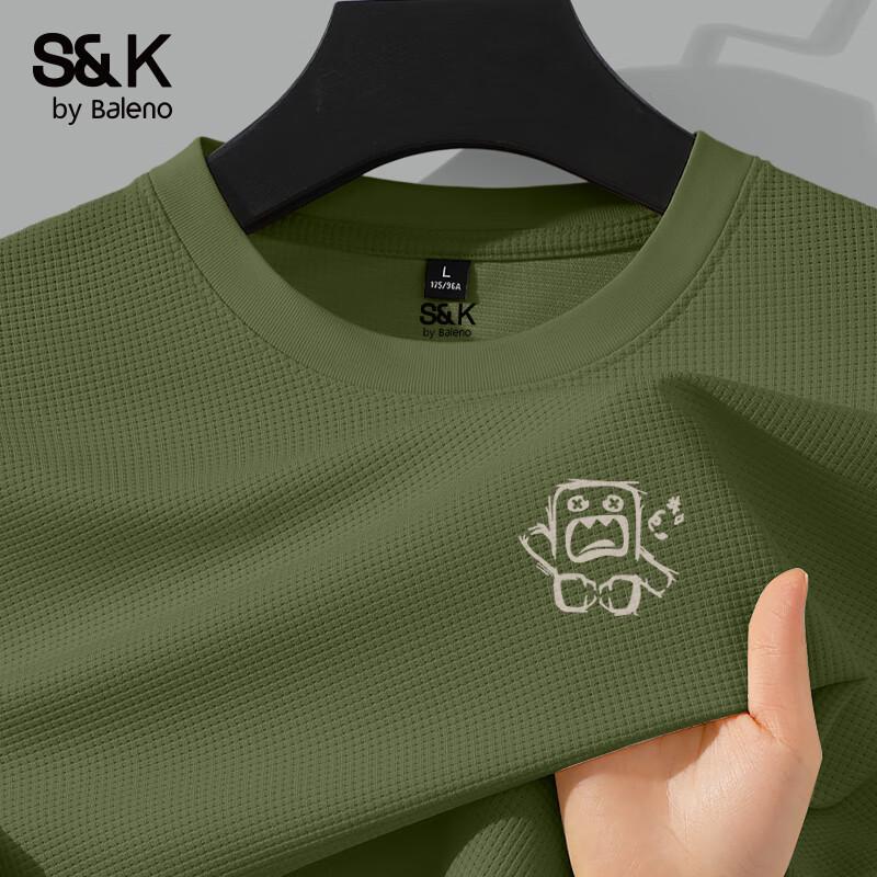 Baleno Men's S&K Waffle Texture Long Sleeve T-Shirt