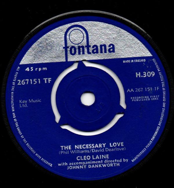 

7inch Record CLEO LAINE The Necessary Love H309 Fontana 1961 UK Pop Used