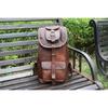 Leather Genuine Bag Rucksack Backpack  Laptop Brown New Travel Men's Real