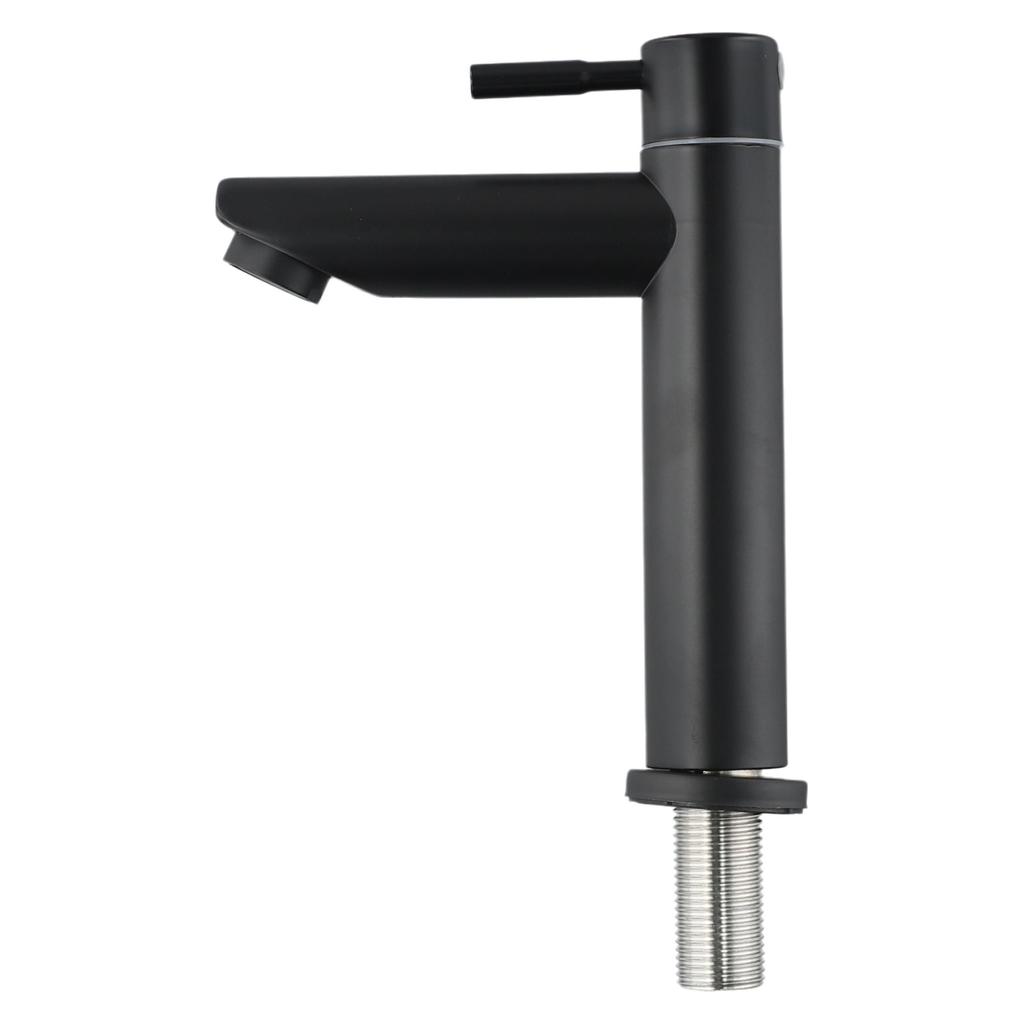 Black Basin Kitchen Bathroom Single Cold Sink Tap Cold Matte Sink Faucet Taps G1/2 Installation Thread Bathroom Accessories