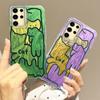 Cute Line Graffiti Cat Phone Cases for Samsung Galaxy A55 A56 A26 A36 A16 A15 A24 A14 A34 A54 S25 S24 S23 Shell Silicone Cover