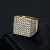 Ring hip hop HIOHOP jewelry gold plated square full diamond ring
