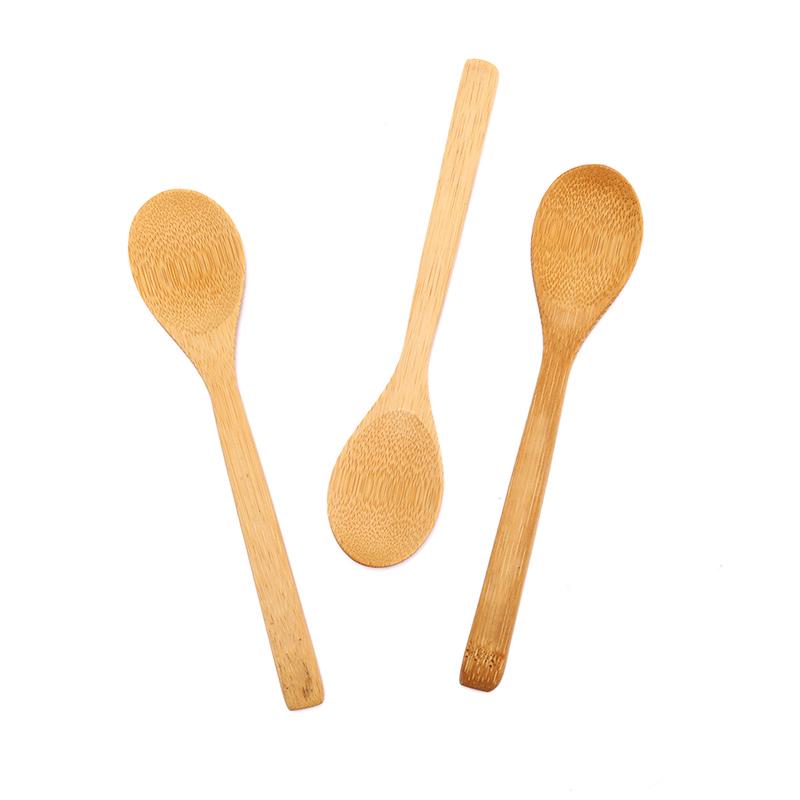 Wooden Round Bamboo Spoon Soup Tea Coffee Salt Spoon Jam Scoop Kitchen Tools