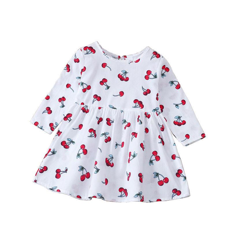 Korean Princess Long-Sleeve Floral Dress for Girls - Spring & Autumn Collection