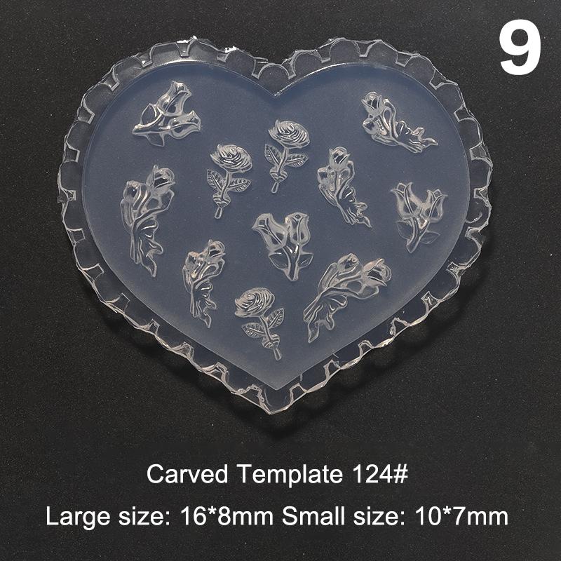 3D Nagel Schnitzen Silikon Transparent Vorlage Form Nagelkunst DIY Handgemachtes Werkzeug Kleine Perlen Polymer Clay Form Maniküre Dekor