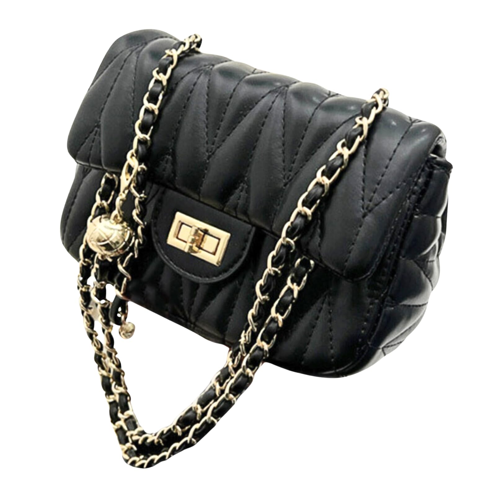 

pochette shoulder black [FARFADET] Women s bag, chain, quilted, crossbody, wallet, pouch, bag, crossbody, simple, popular, cute, compact, stylish, чорний