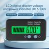 DC 6-100V LCD Digital Display Voltage Acid Lithium Battery Capacity Indicator Car Motorcycle Digital Voltmeter Tester Meter Tool