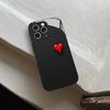 Black background and small red heart glass phone case suitable for iPhone 17 16 15 14 13 12 11Pro Max Plus shockproof back cover