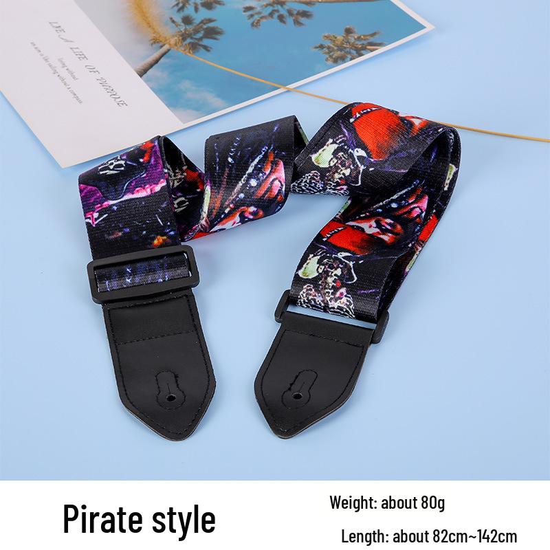 Unisex poszerzany i pogrubiony poliestrowy pasek do gitary/basu - Styl folk, konstrukcja bez dziurkowania