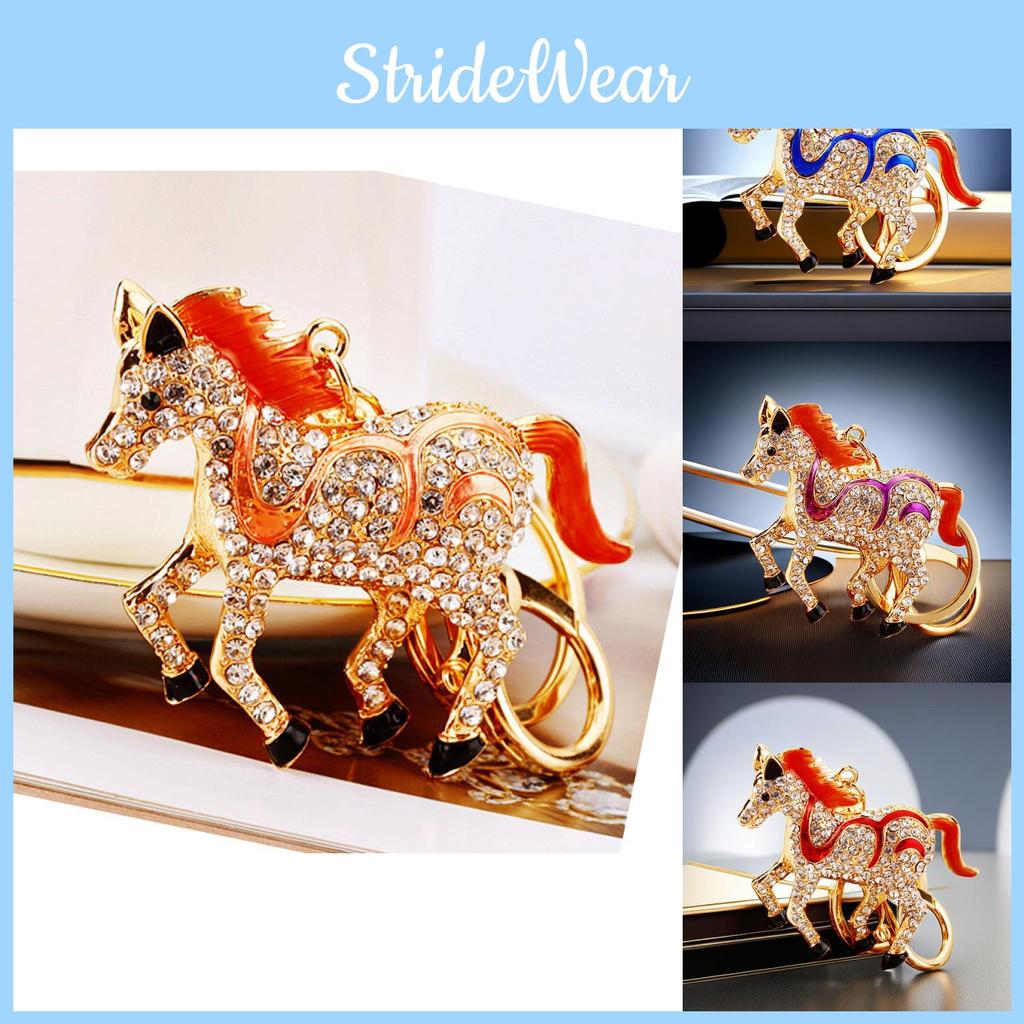 Elegant Blinged Out Metal Keyring With Unique Pony Charm Ideal For Birthdays And Celebrations