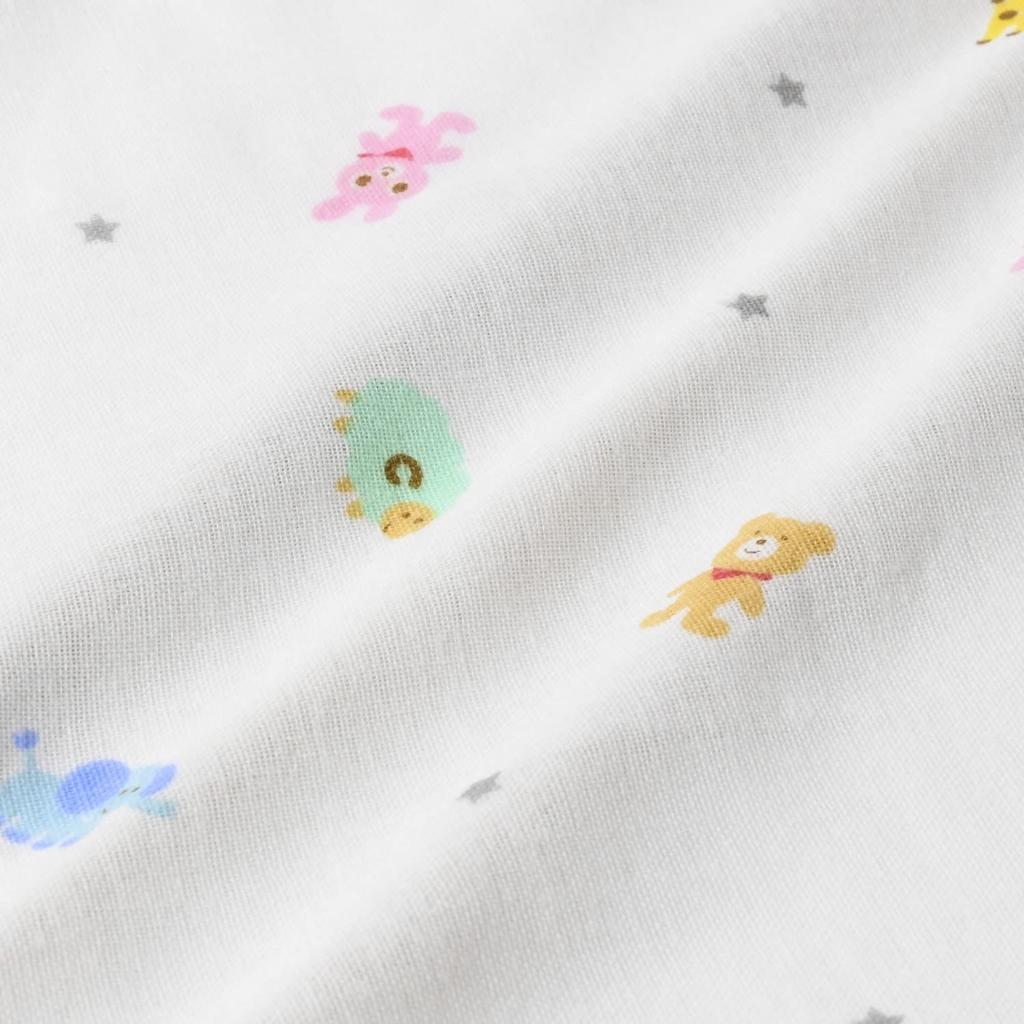 MIKI HOUSE HOT BISCUITS Gauze Towel Boys and One Size Fits Set, Girls, Newborn, White, All, 76-8038-493