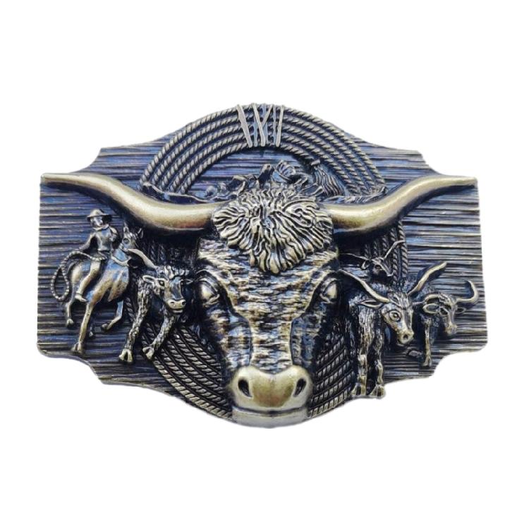 Пряжка для ремня с головой быка Пряжка для ремня с вырезанным узором головы быка Мужские аксессуары для ремня 1