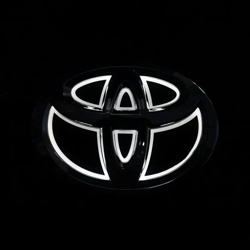 

1 шт. 5D Светодиодная подсветка логотипа передней решетки автомобиля Retrofit для Toyota Corolla Reiz PRADO Yaris LANDCRUIS Camry Vios Highlander LVALON 10cmX6.8cm белый