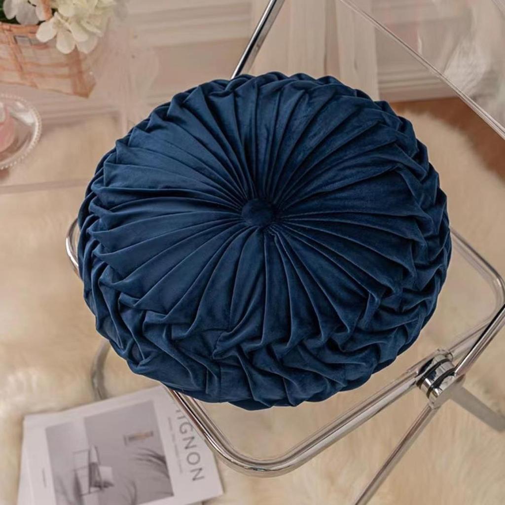 Nordic Pumpkin Pleated Round Throw Pillow Cushion for Sofa & Living Room