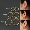 New Simple Style 3mm Beads Women Circle Earrings 18mm 25mm 30mm Stainless Steel Loop Orejeras Unfading Not Allergic Gift For Her