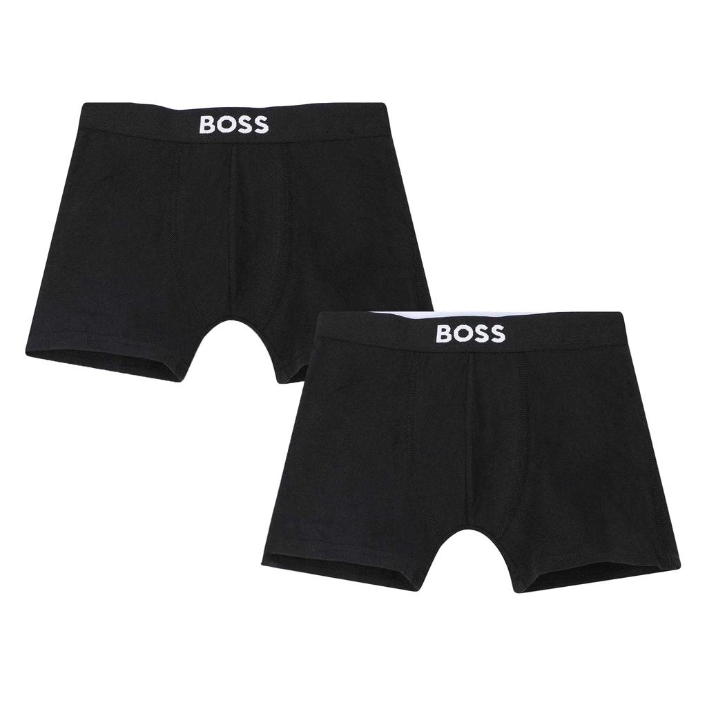BOSS Childrens/Kids Cotton Blend Boxer Shorts (Pack of 2)