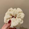 Hair Tie Pleated Texture Imitation Pearls Embellishment Hair Rope Strong Ponytail Holder Buns