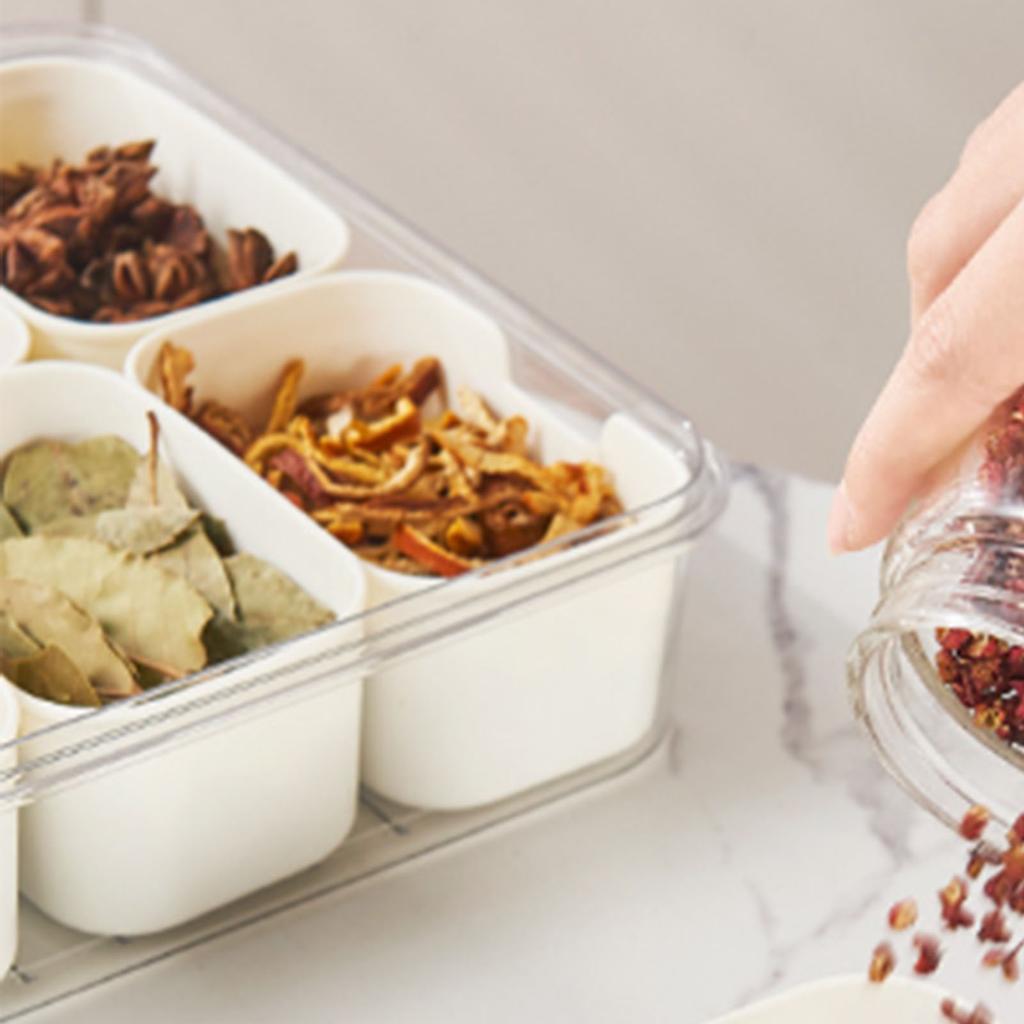 Plastic Storage Box Multi Grids Fridge Food Divider Box for Dumpling Vegetable Fruit Seasoning