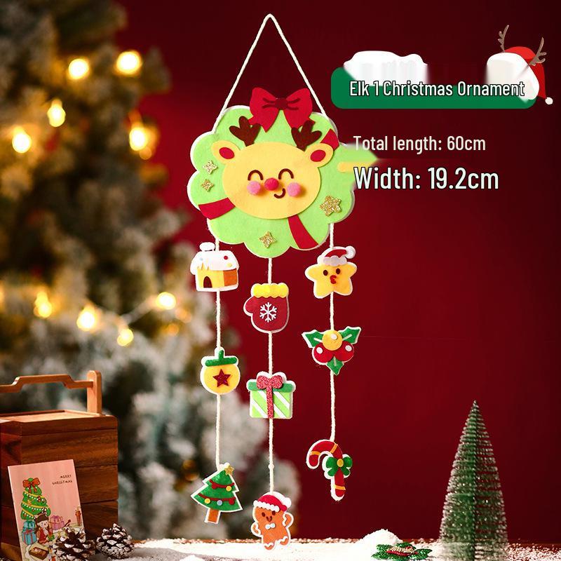 DIY Non-Woven Christmas Tree & Santa Ornaments Kit for Kids